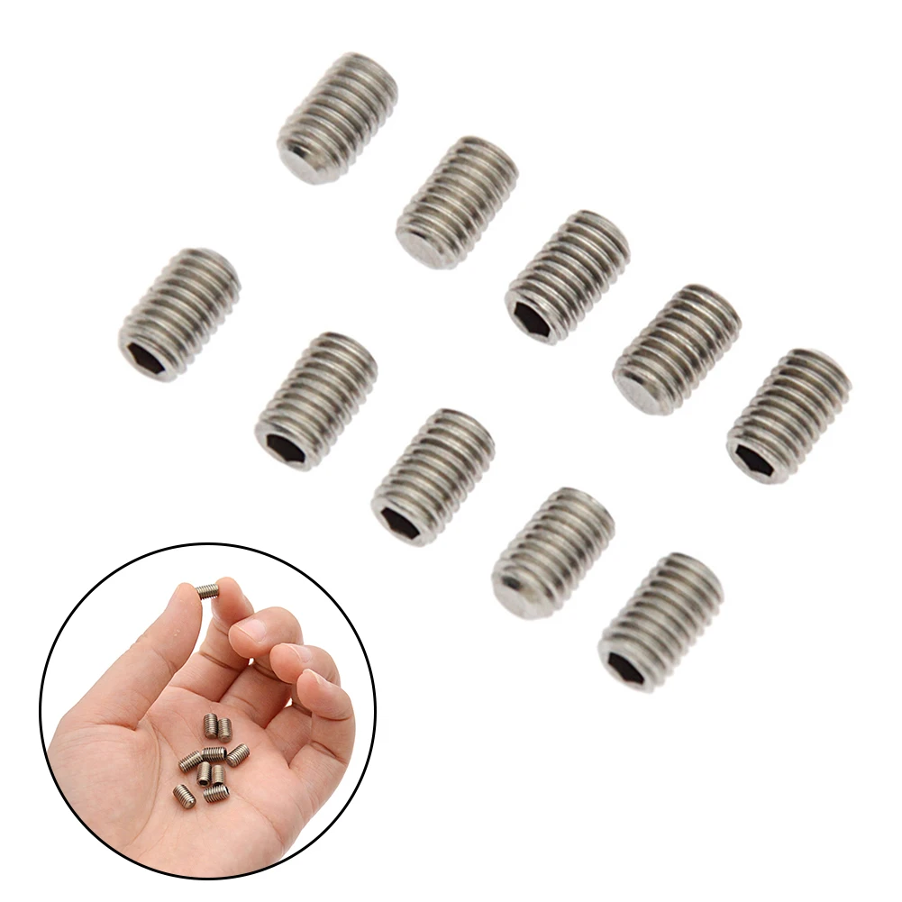 10pcs M5 FCS Fin Plug Screws Grub Screws Fins Surfboard Fins Replacement Stainless Steel Surfboard Grub Screw Accessories 10 pcs stainless steel surfboard fin screws grub screws 5mm fin plug screws fin replacement grub screw hardware part