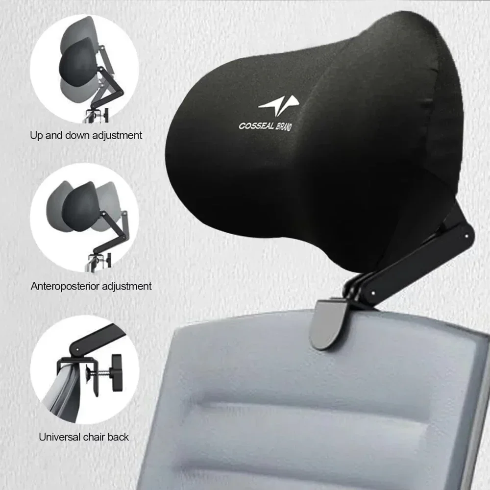 Head Rest for Office Chair Computer Chair Memory Foam Attachment Sponge Head Pillow Adjustable Height Upholstered Headrest 4