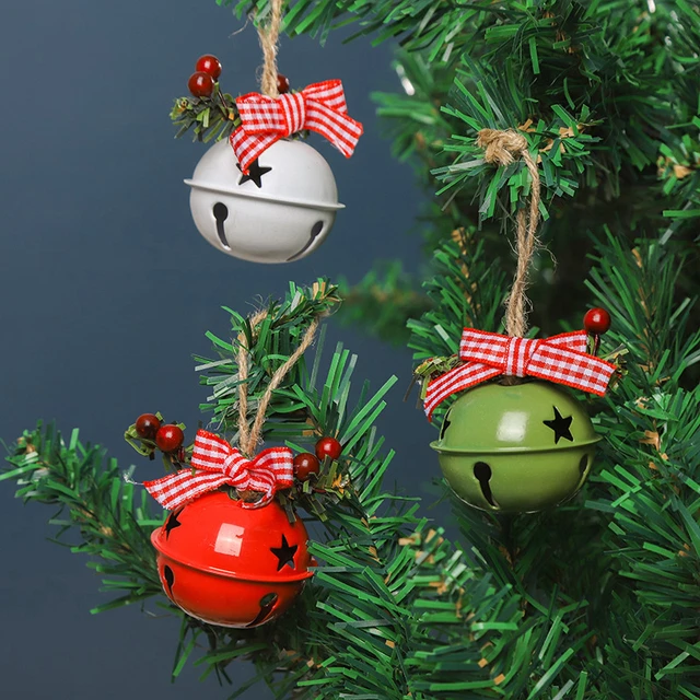 Christmas Jingle Bells 6Pcs Large Size Bell Pendant Ornaments White Red  Green Bell Pendants Party Favors Craft Bells For Door - AliExpress