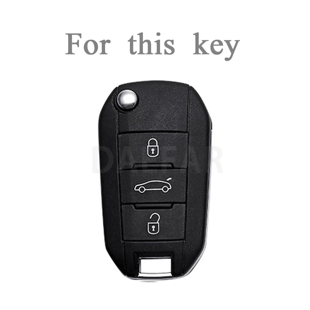 3 버튼 원격 TPU 자동차 열쇠 고리 링 쉘 커버 케이스 홀더 푸조 208 301 308 508 5008 3008 For Citroen 2010 2021 2023