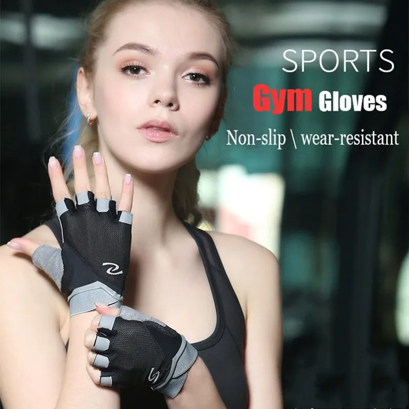 Women Professional Gym Gloves Weight Lifting Crossfit Workout Fitness Gloves Breathable Bodybuilding Half Finger Hand Protector 5