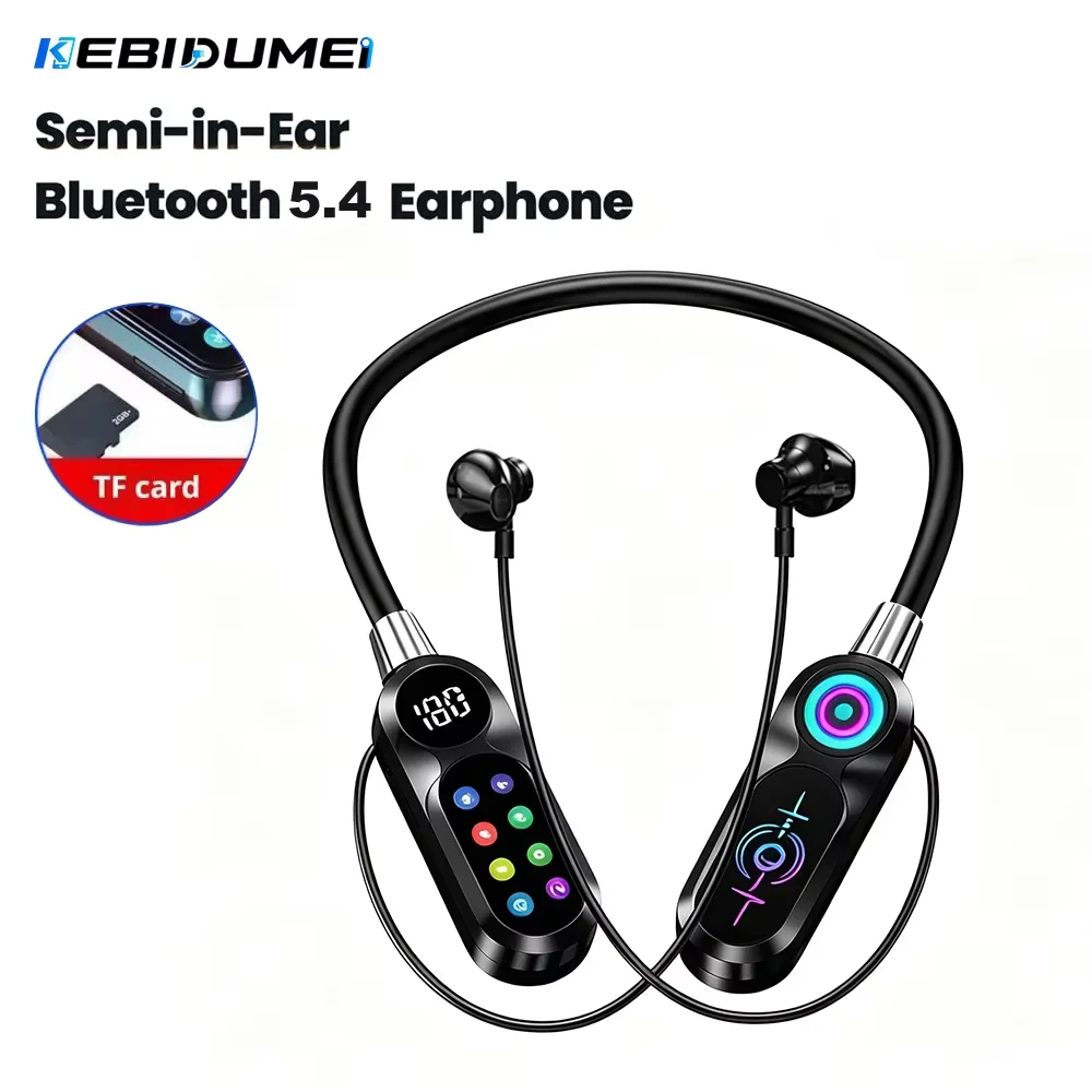 Color Screen Bluetooth Neckband Earphones with Noise Reduction