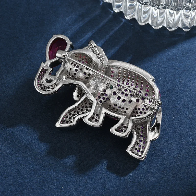 New Woman  Art Micro Pave CZ Elephant Animal  Zircon Crystal Gifts