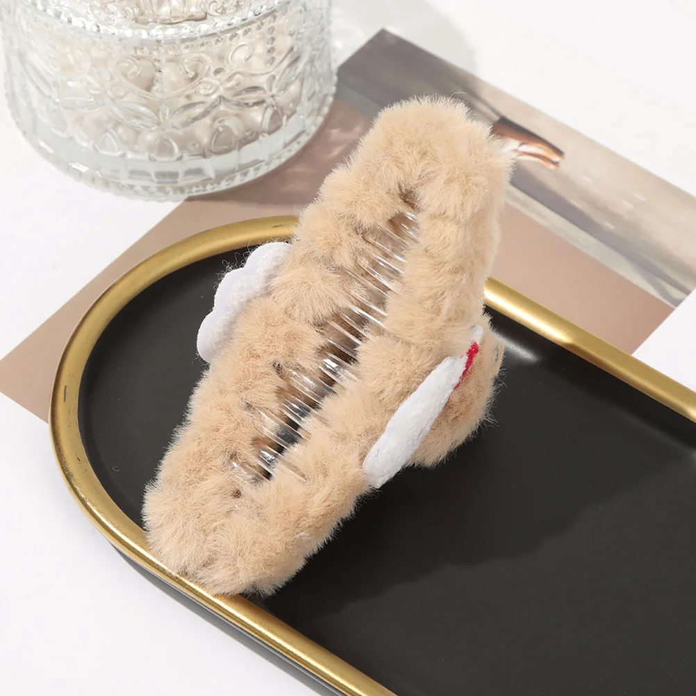 

2pcs Plush Hair Clips Women Hair Claw Clips Christmas Hair Clamp Hair Styling Tool Hair Accessories
