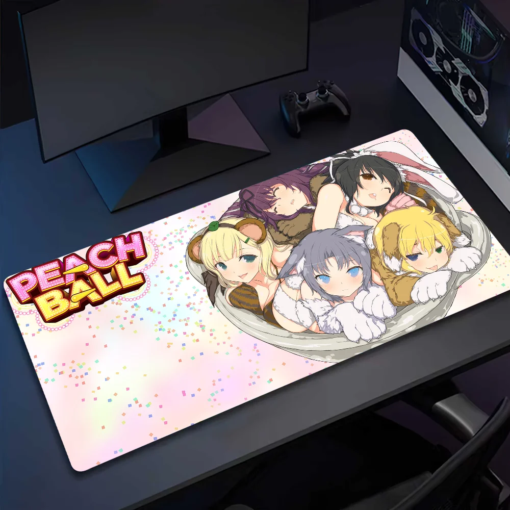 Game Senran Kagura Peach Ball Mousepad Computer Office Game Table Mats XXL Rubber Anti-slip Gaming Keyboard Long Desk Pads 5