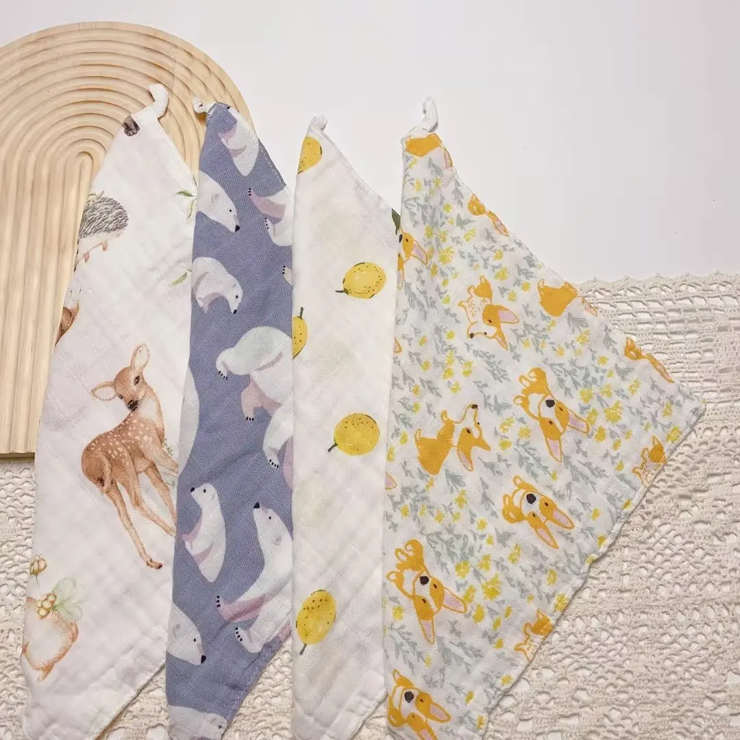 Bamboo Cotton Baby Towel Muslin Squares 4 Layer Gauze Baby Wash Face Shower Towel Newborn Items baby towel
