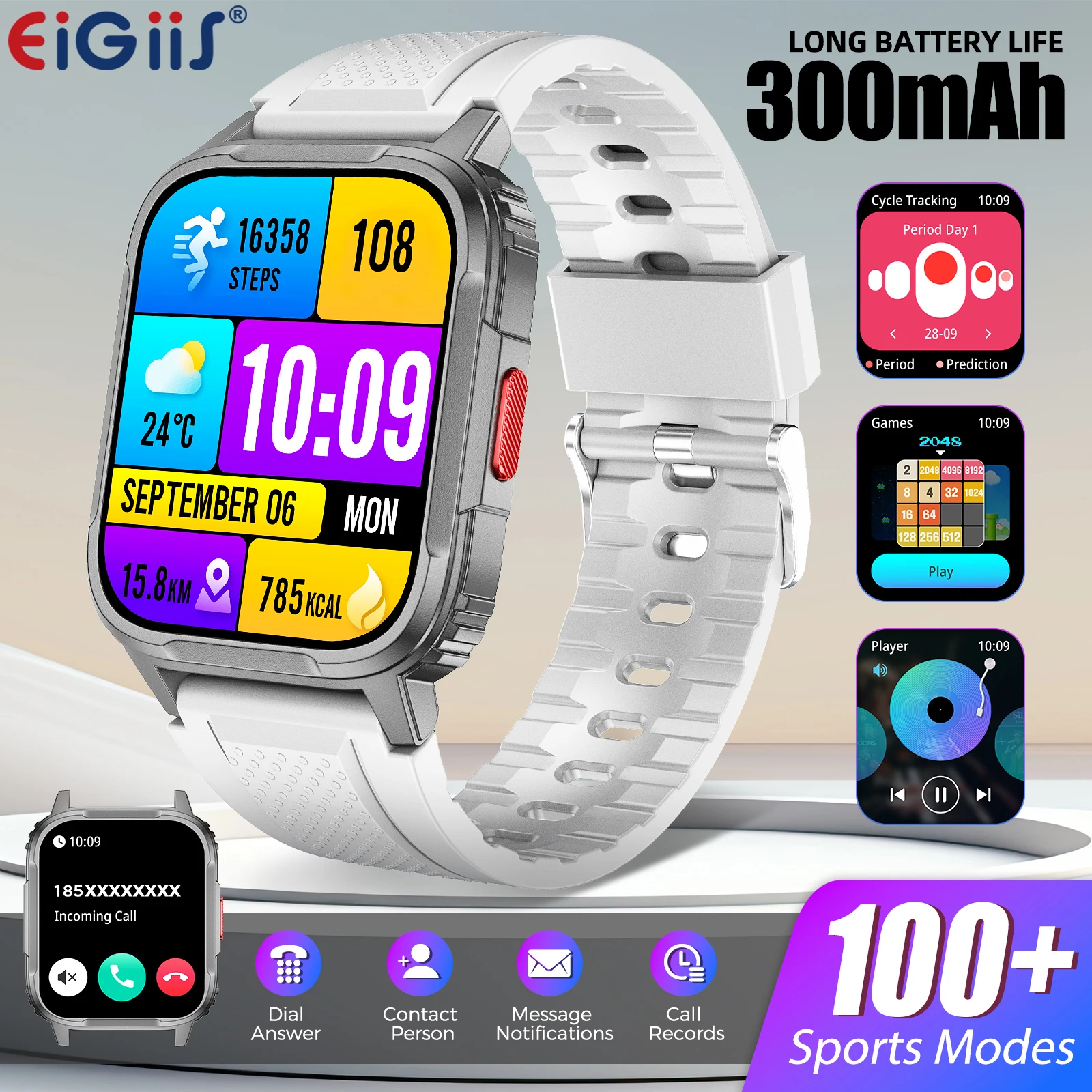EIGIIS Smart Watch for Men IP68 Waterproof Fitness Tracker