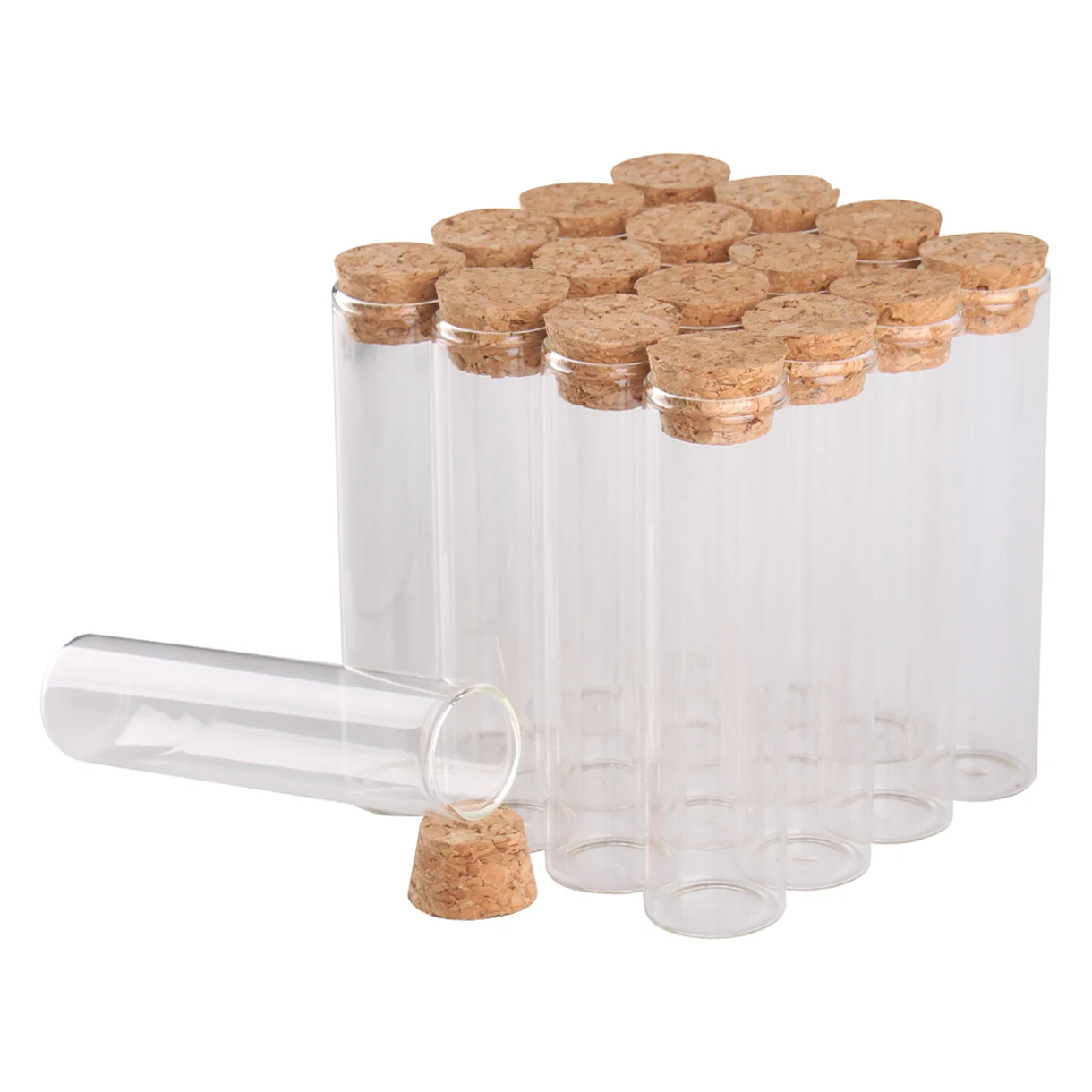 코르크 스토퍼 유리 시험관, 미술 DIY 공예용 위싱 병, 직경 25mm, 30ml, 40ml, 50ml, 60ml, 로트당 12 개