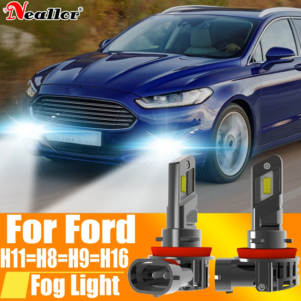 2X H11 H8 Led Fendinebbia Faro Canbus H16 H9 Lampadina Per Auto 12V 55W Per Ford Mondeo Mk4 Mk3 Fiesta Focus C-Max S-Max Ranger