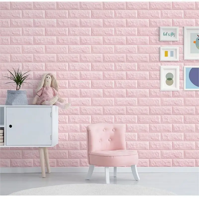 3MM Self-adhesive 3D Brick Wallpaper PE Foam Wall Panels Stickers Waterproof Wallpaper Home Decoration 10/20PCS