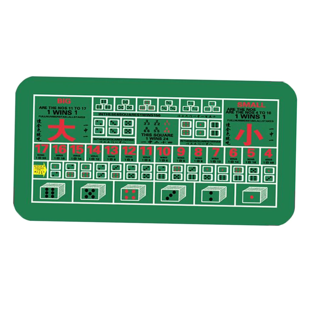 1cm Poker Craps Layout Anti-Slipping Rubber Card Game Gaming Tabletop Table Mat with Lines Numbers