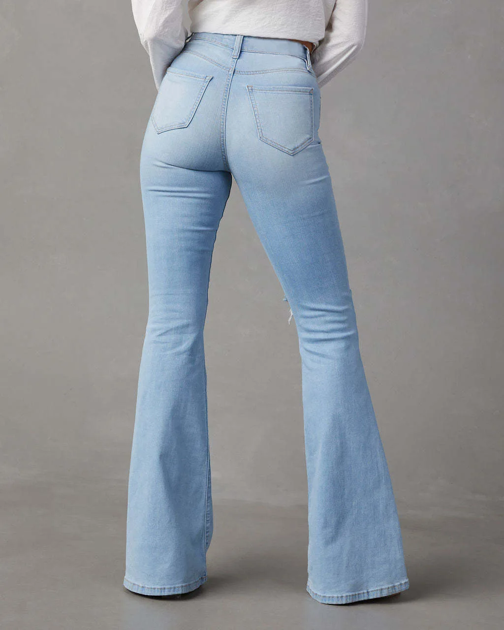 Pantaloni svasati in denim da donna Jeans streetwear vestibilità