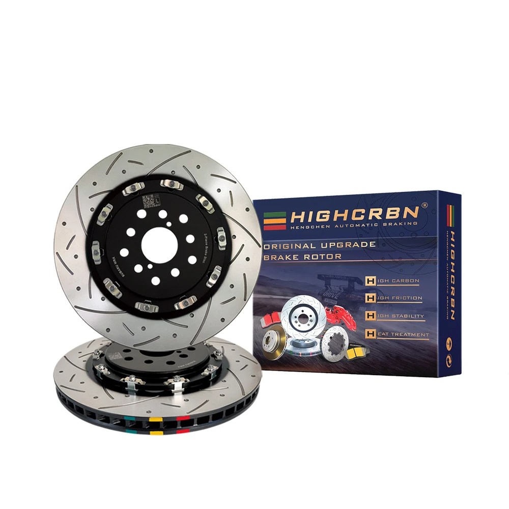 HIGHCRBN 370*32mm 2-piece Brake Disc Floating Front for Audi TT RS(8J3/8J9) OE#8J0615301E;8J0615301F