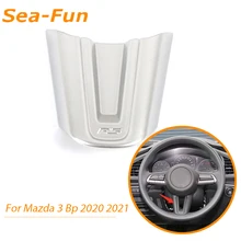 

For Mazda 3 2020 2021 Car Steering Wheel Trim Cover Decoration Frame ABS Chrome Interior Modification Accessories