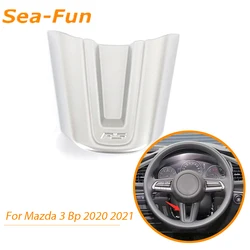 Garniture de volant de voiture pour Mazda 3 2020 2021, cadre de décoration ABS chromé, accessoires de Modification intérieure 