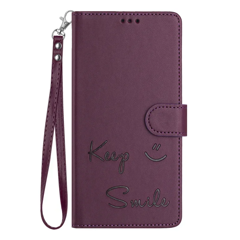 Luxurious Anti-Theft Leather Case with Smile Pattern Flip Shell