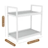 2 tier Multifunctional Countertop Storage Rack,Bathroom cosmetic Storage,Kitchen spice holder,Large-Capacity,Black and white 5