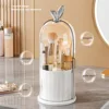 360° Rotating Makeup Brush Organizer with Dust-Proof Lid Plastic Cosmetic Storage Box for Brushes, Lipsticks,Eyebrow Pencils 6
