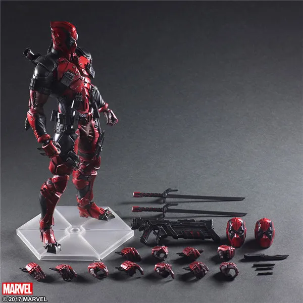 

26cm MARVEL Play Arts Deadpool Wade Winston Wilson BJD Deadpool Action Figures Super Hero Joint Movable Model Collectable Toys