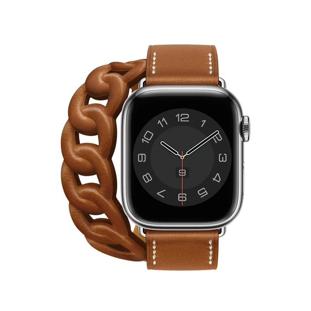 Gourmette Doppel Tour Für Apple Uhr band 40mm 41mm 38mm 44mm 45mm 