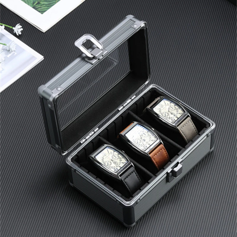 Watch Storage Box Aluminum Suitcase Case Display Storage