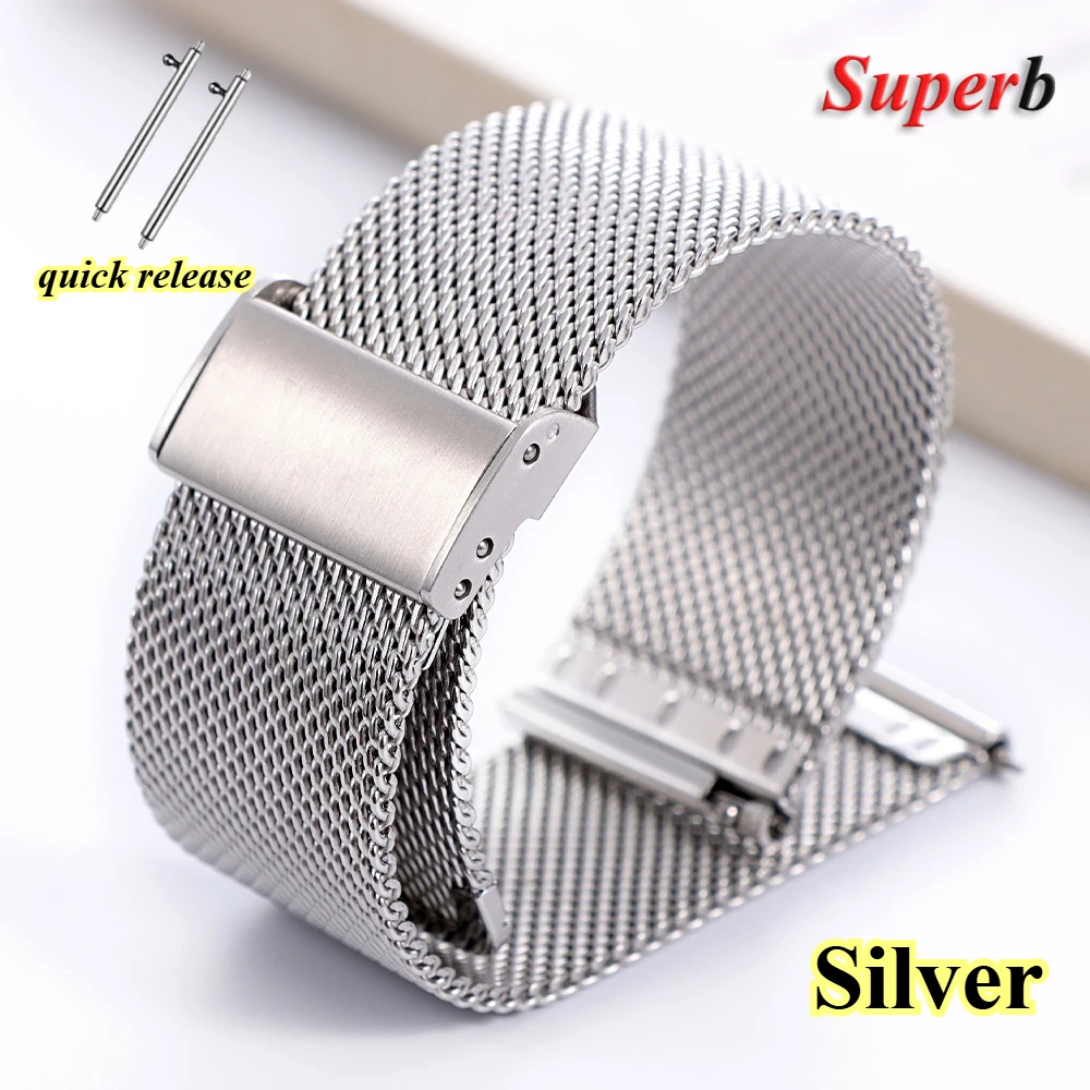 Elegant Milanese Loop Stainless Steel Mesh Bracelet Wristband