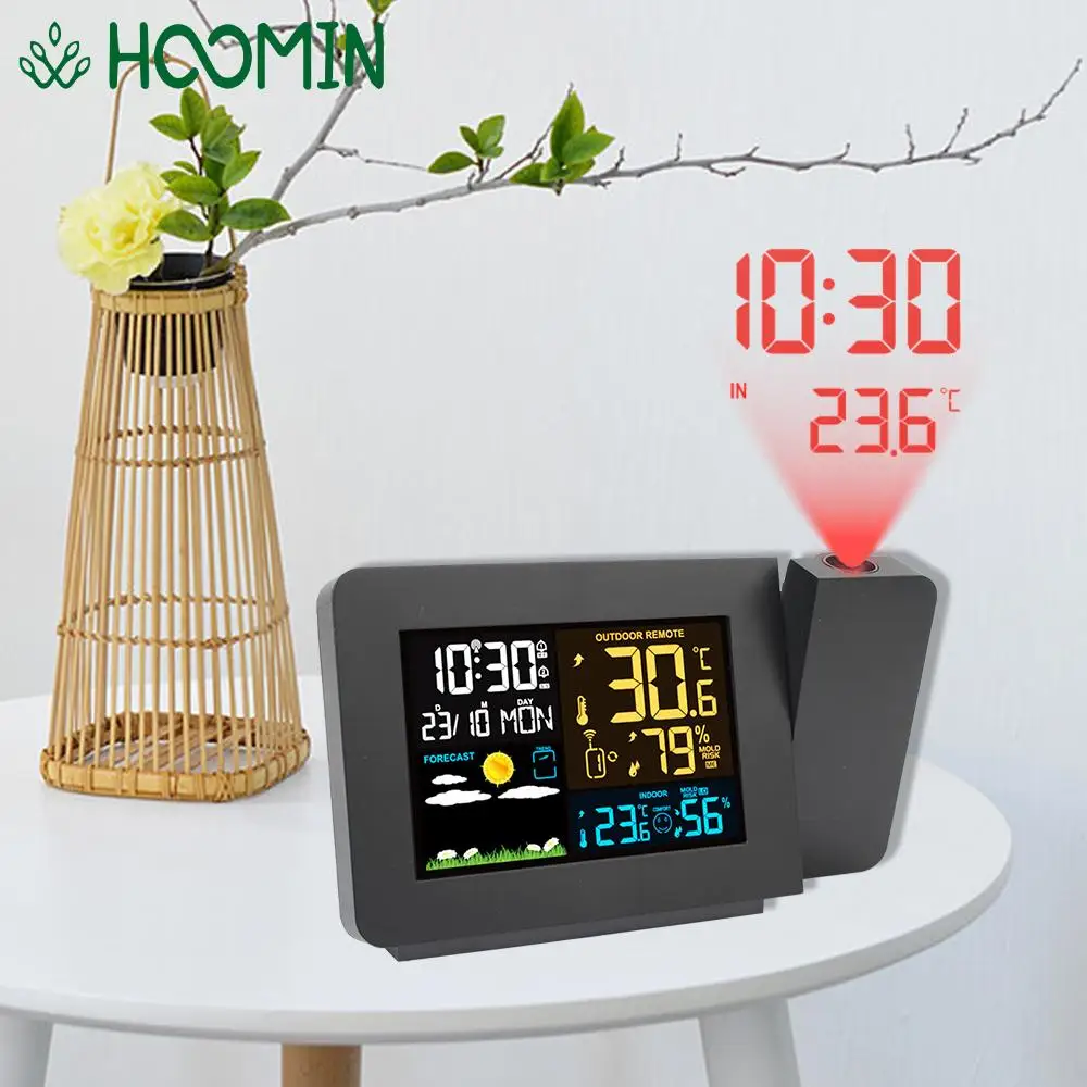 

Настольные часы с функцией повтора, цифровой будильник, комнатная и уличная метеостанция с проекцией времени