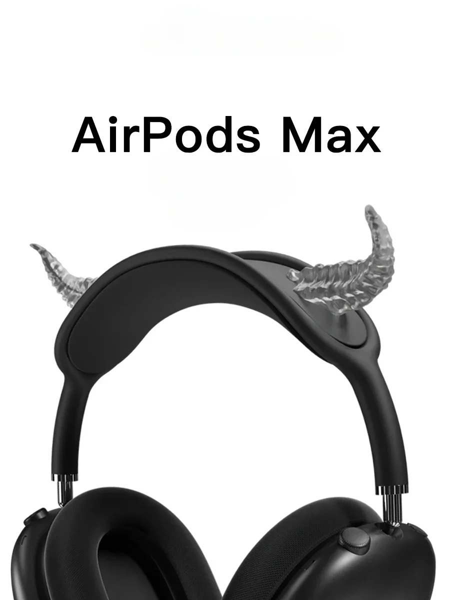 AirPods Maxケースカバー用デビルホーン、Y2Kヘッドホンケース