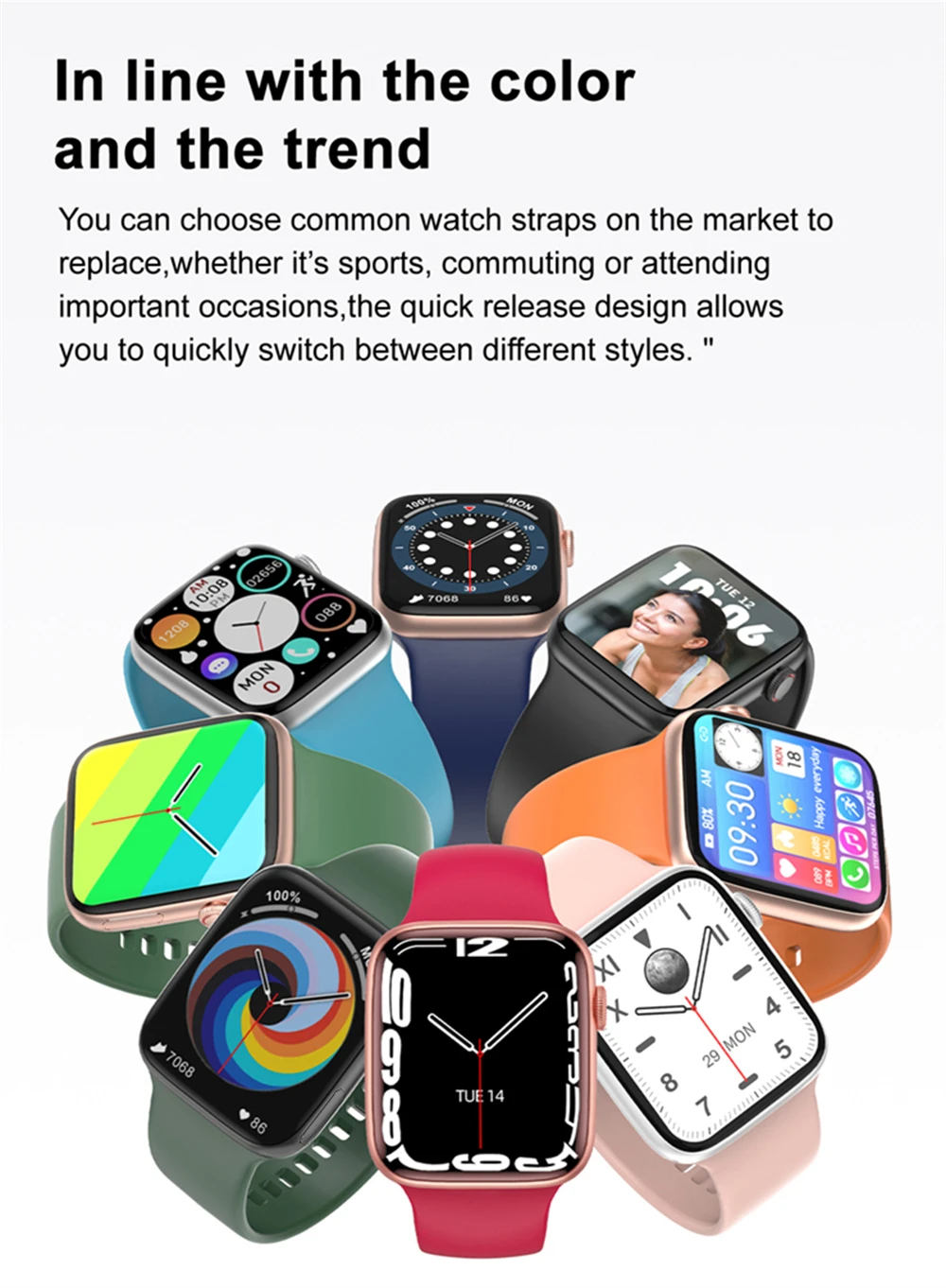 2022 1.9" Sport Smart Watch Men Bluetooth Call Custom Dial NFC Women Fitness Smartwatch Pk DT7 W37 W27 Pro Smart Watch Series 7