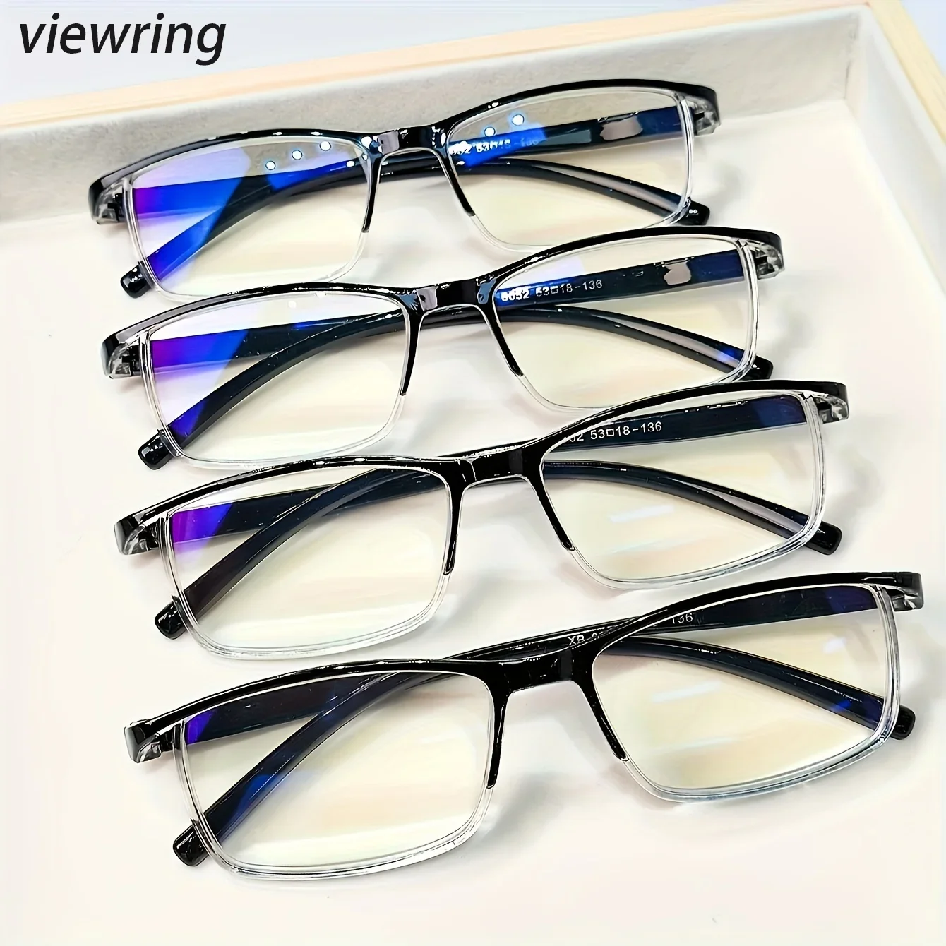 세련된 독서용 안경, PC 소재의 클래식 디자인, 남녀공용, 성인을 위한 편안한 독서 경험 4개입