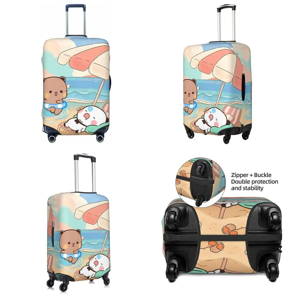팬더 베어 부부 두두 여행 가방 커버 유용한 여행용 보호대 수하물 액세서리 휴일용품