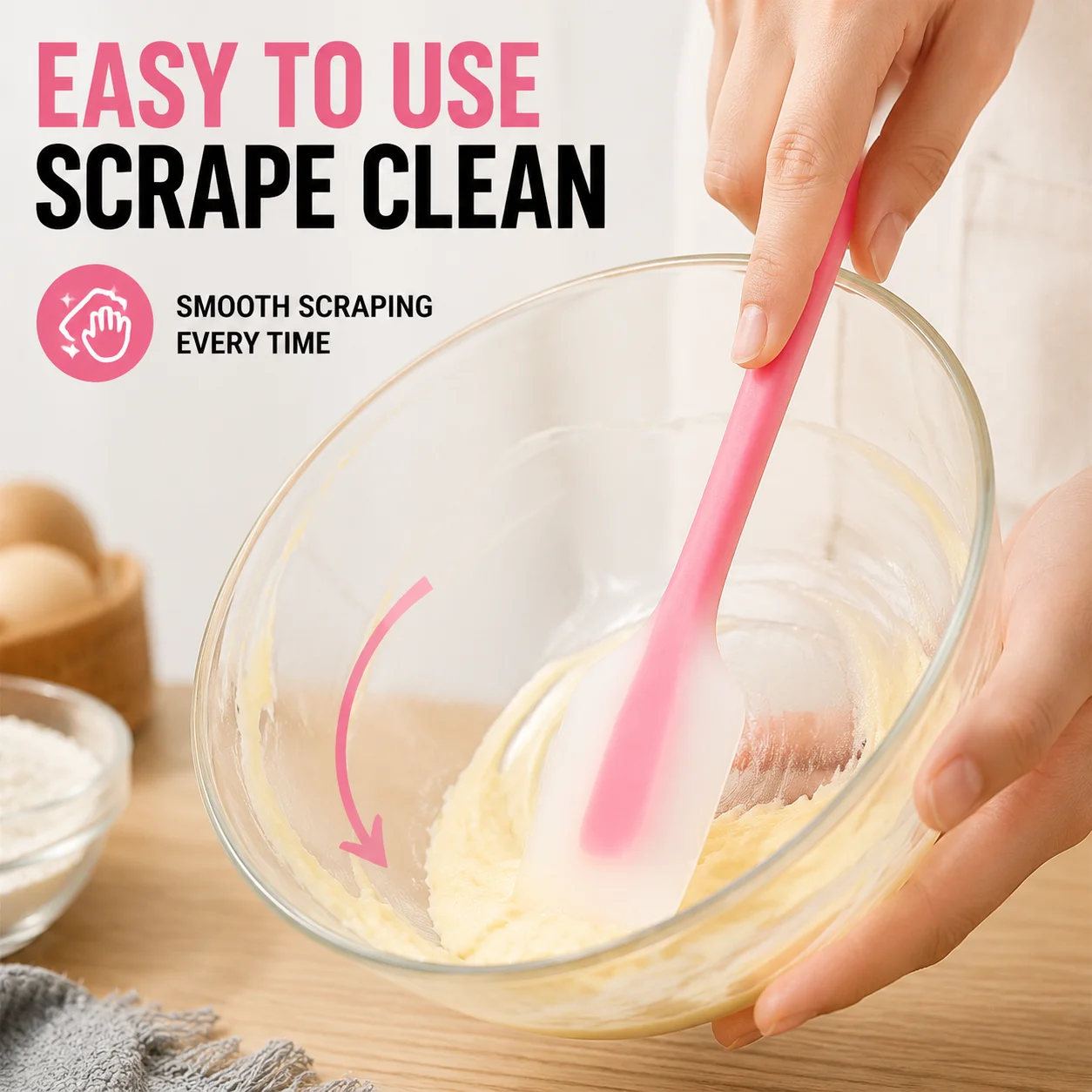 Translucent Heat-Resistant Silicone Baking Spatula for Cake and Pastry Decorating