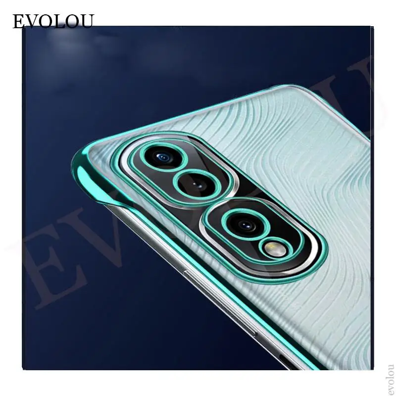 Enhanced Plating Frameless Transparent Hard Cover with Camera Protect Ring - Ultra Thin and Clear Design