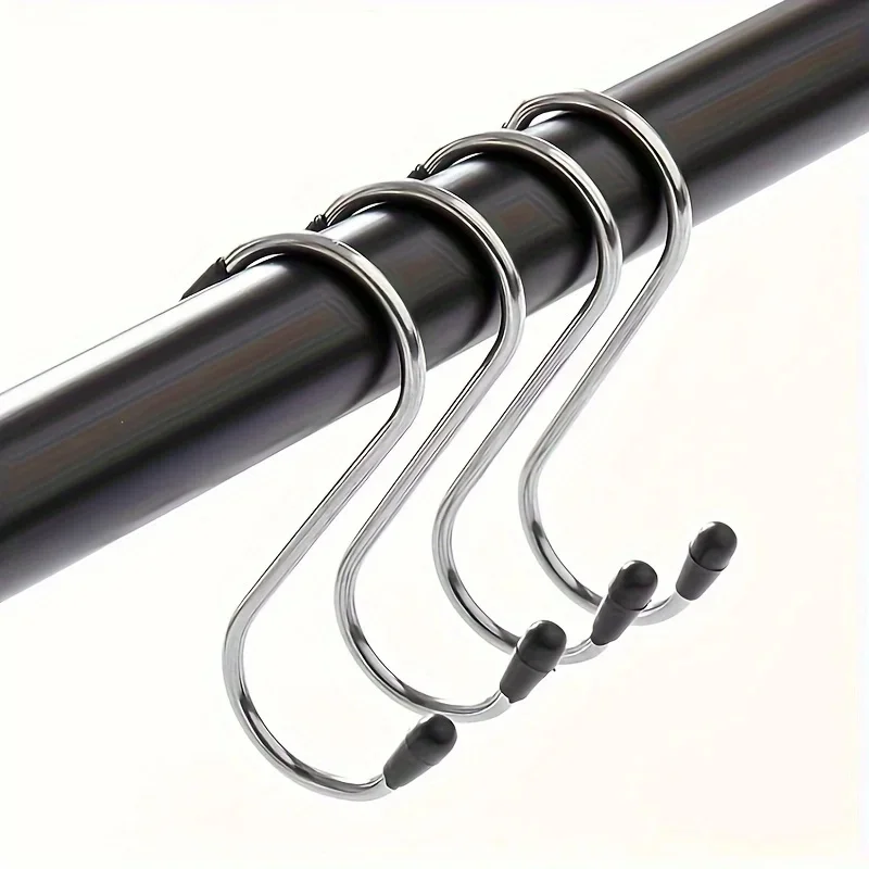 

4 комплекта крючков S-образной формы, крючки для ванной комнаты, крючки для хранения кухни, одежды и шляп, бесшовные крючки, портативные дверные крючки, подвесные