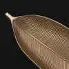 Nordic Decorative Tray Gold Pineapple Leaf Shape Serving Tray Jewelry Pallet Fruit Snack Dish Table Decoration Storage Organizer 2