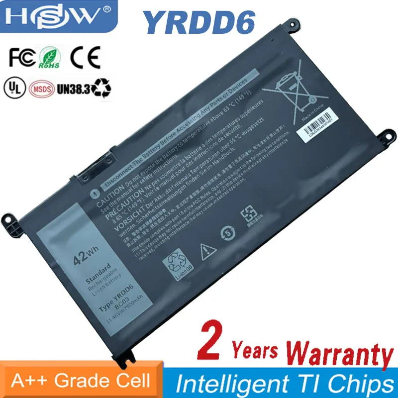 

Аккумулятор YRDD6 для Dell Inspiron 5482 5480 5481 5485 5491 5591 5593 3583 3310 2 в 1 3493 3582 3593 3793 5584 5493 558