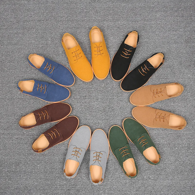 Spring Autumn Men's Casual Shoes Large Size 38-48 Man Matte Shoes Fashion British Male Bull Muscle Sole Business Dress Footwear