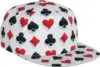 Card Poker Cute Print Flat Brim Bill Hats for Men-Snapback Hats Adjustable Baseball Cap Trucker Hats Black 1