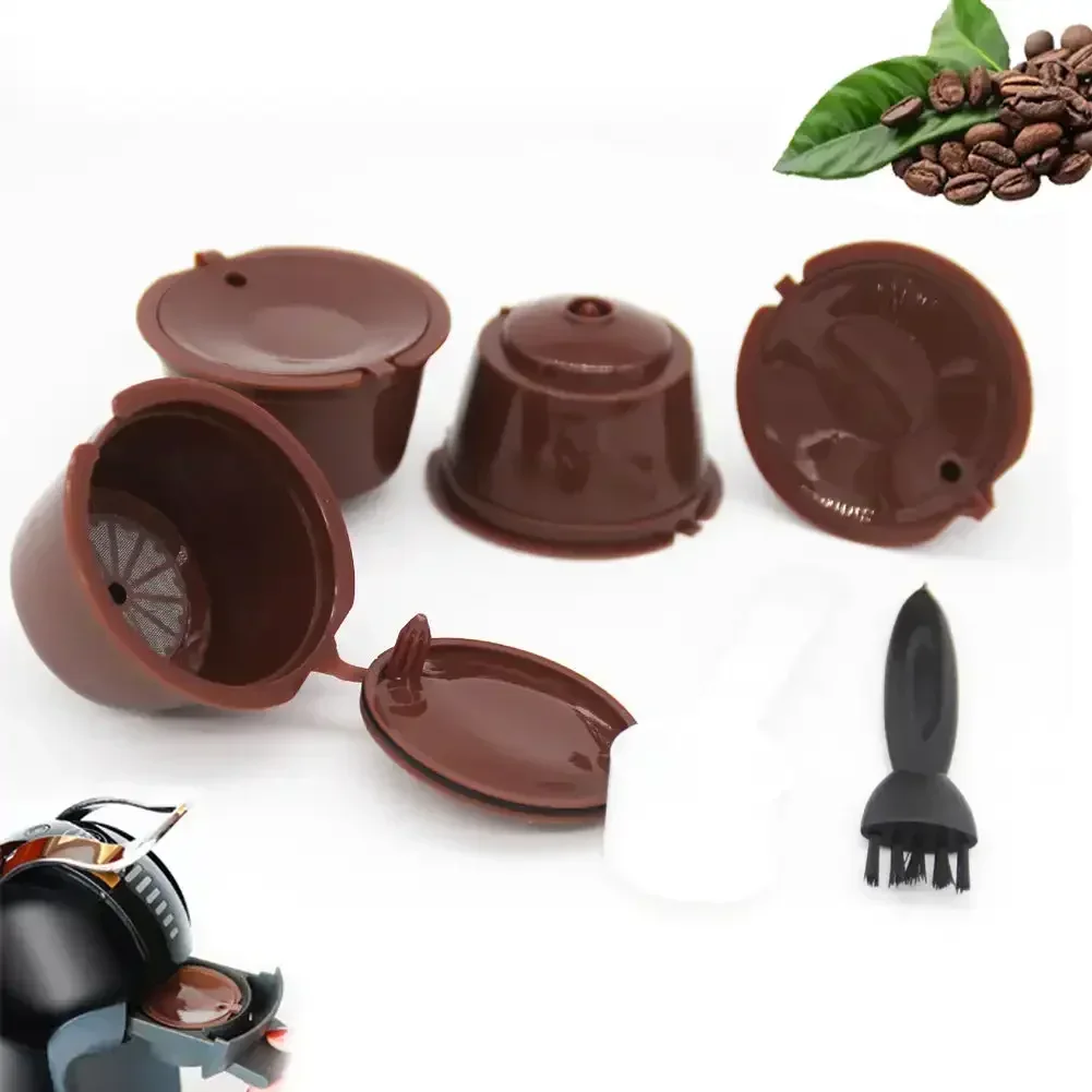 Nescafe Dolce Gusto Makinesi için yeniden kullanılabilir Kahve Kapsül Kitleri Doldurulabilir Kapsül Pod Uyumlu filtreli fincanlar Dağıtıcı Malzemeleri