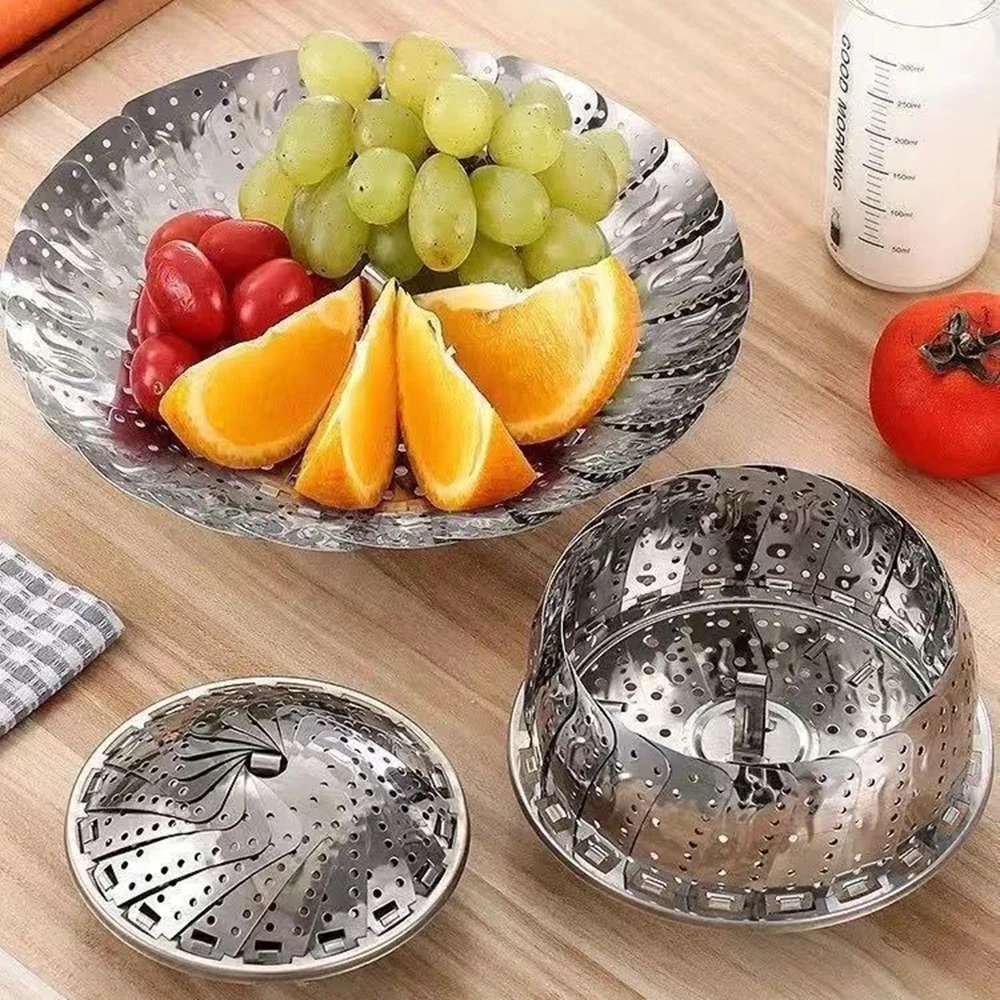 Stainless Steel Folding Steamer Rack Versatile Universal Steamer Tray Household Tray And Rack 1PC steamer rack