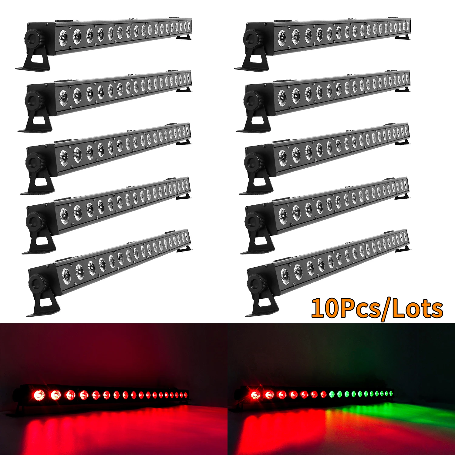 10Pcs/Lots 18x10W RGBW 4 in 1 LED Wall Lamp Indoor Wall Washer Strip Light DMX Control DJ Disco Bar Decorative Stage Lighting