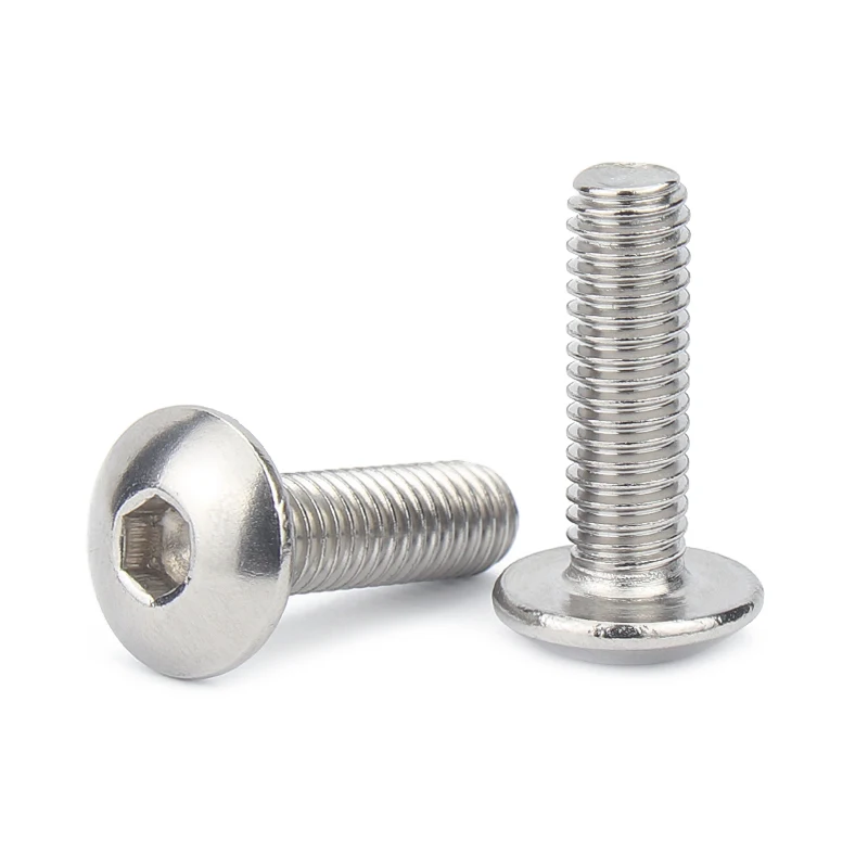 Hexagon Socket Screw M2 M2.5 M3 M4 M5 M6 M8 M10 304 Stainless Steel Hex Socket Head Screws Mushroom Head Hexagon Socket Button Bolt Screws