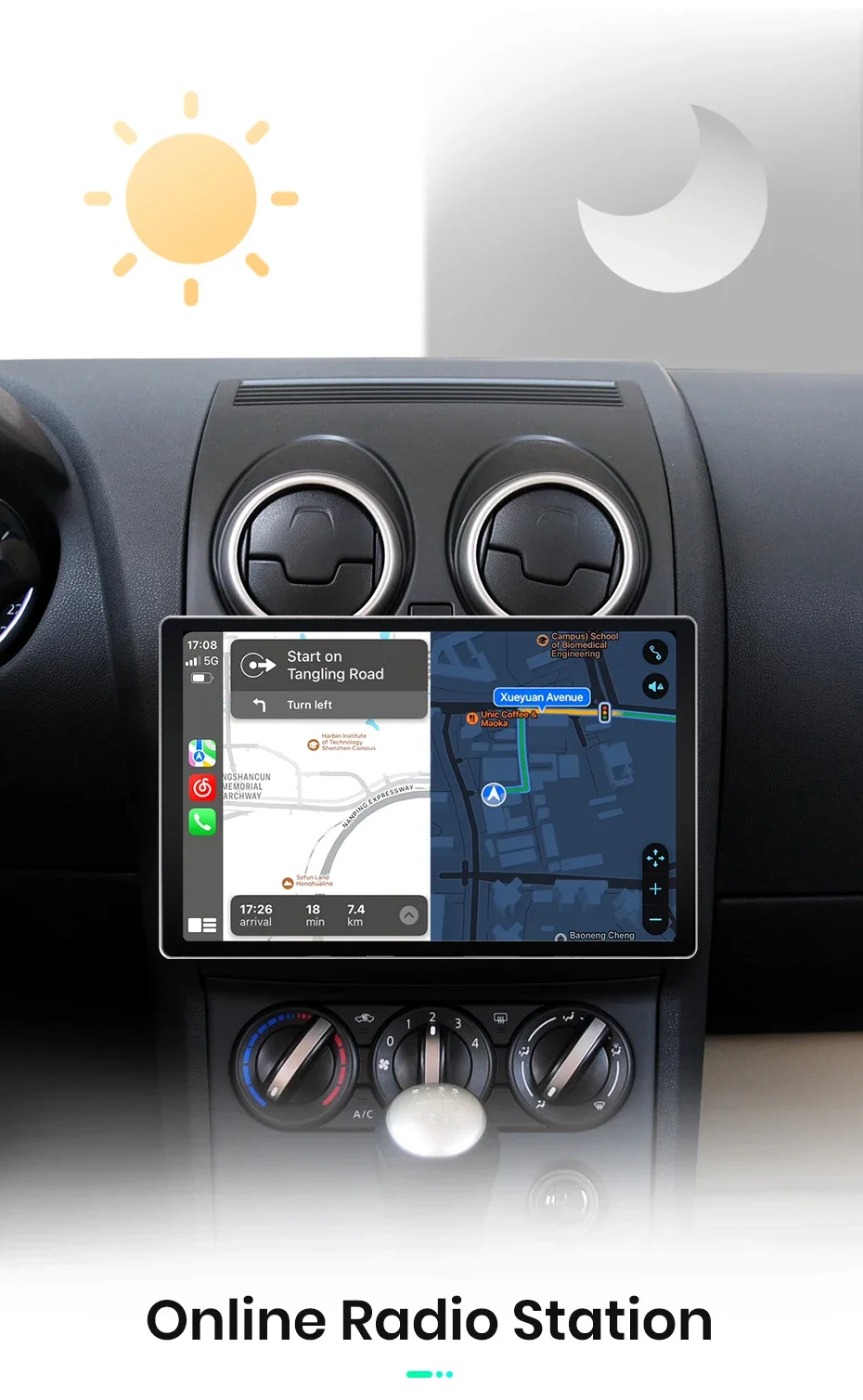 2K QLED Bildschirm Auto Radio Für Nissan Qashqai J10 2006-2013 Drahtlose CarPlay Android Auto Multimedia autoradio – Detail 10