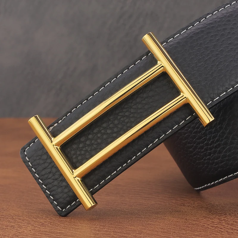 CL 25 MM MARCO BELT WITH STRASS IN WHTE CALFSKIN GOLD HARDWARE