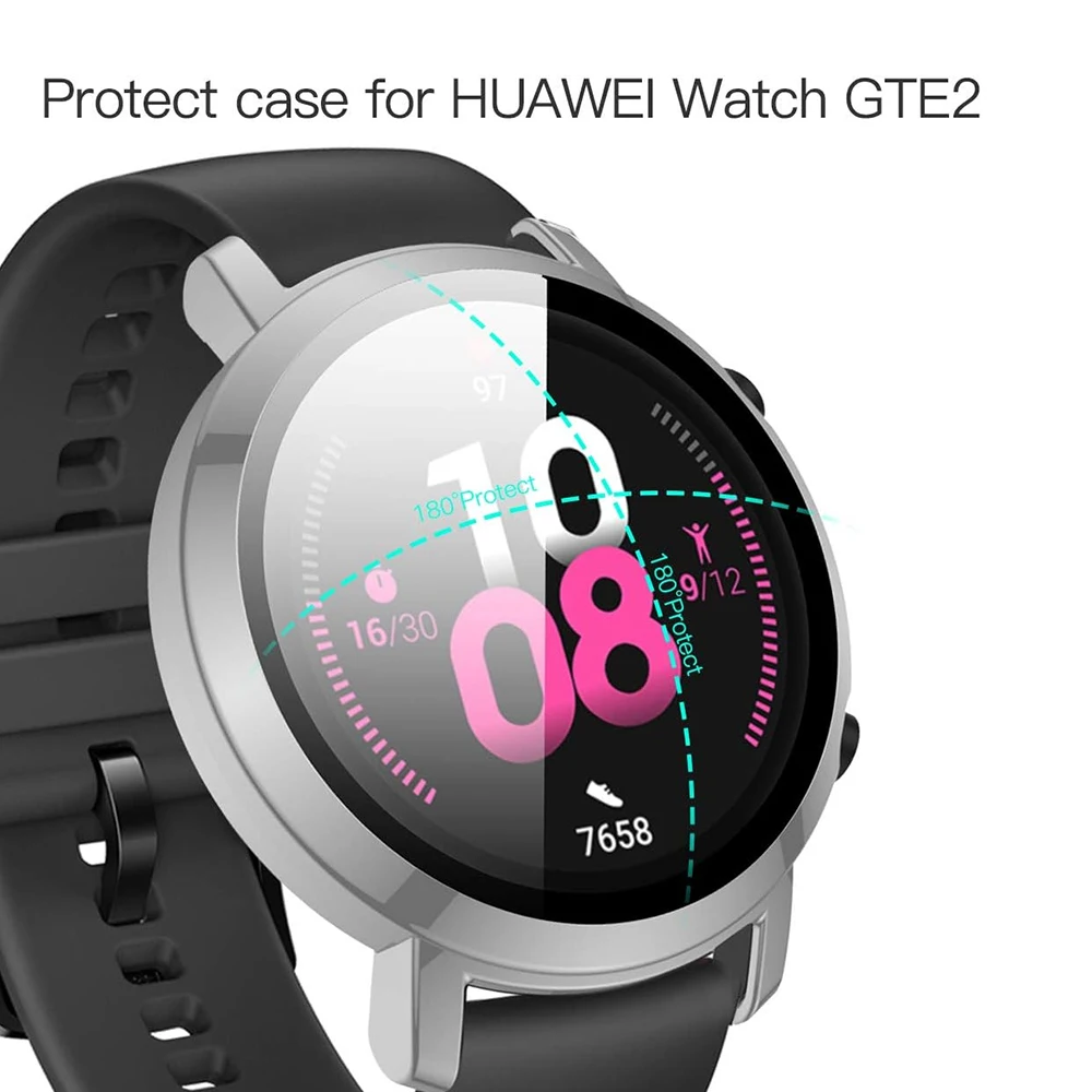Premium Tempered Glass Watch Case with Full Coverage Bumper Screen Protector