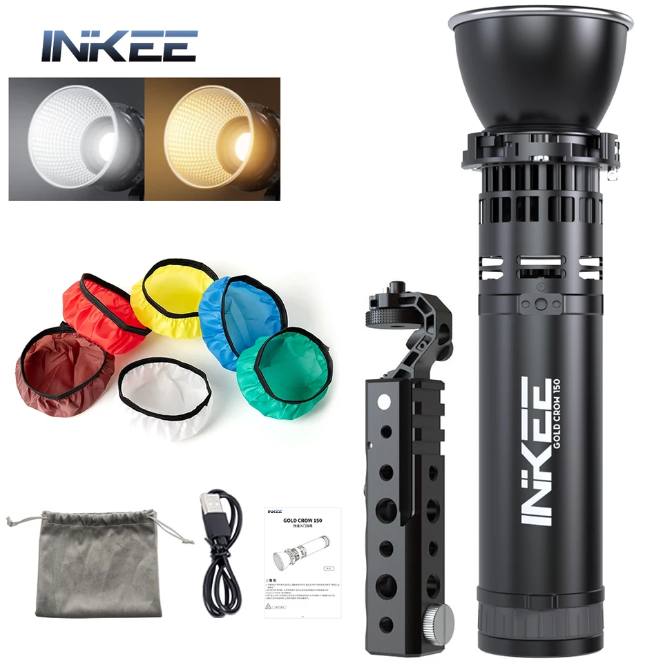 【美品】INKEE GC150 150W 撮影用LEDビデオライト INKEE GC150 150W Studio LED Video Light Waterproof Bowens Mount