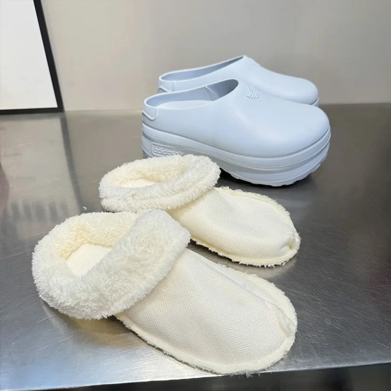 1Pair Large Size Winter Warm Shoe Cover For Crocs Women Men Plush Insoles Replacement Thick Fur Inserts Liner Clogs Slipper Pads