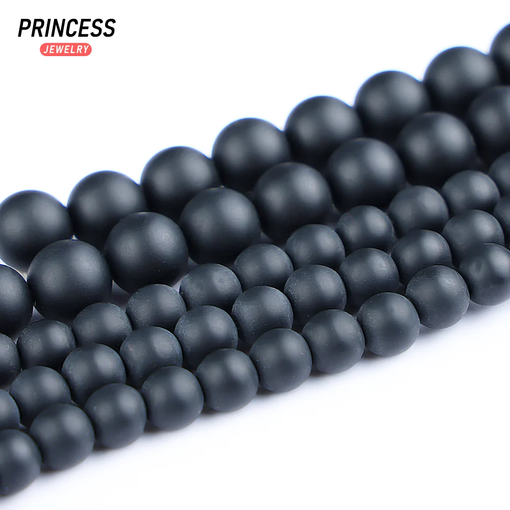 

Natural Black Agate Frosted Loose Beads 4 6 8 10MM For Jewelry Making DIY Charm Bracelet Necklace Gem Stones Accessories