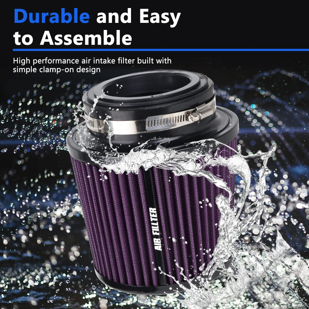 RASTP-Universal 3" 3,5" 4" 76mm 89mm 102mm Rennwagen High Flow Kaltlufteinlass Luftfilter Konische waschbare Luftfilter OFI129 – Detail 5