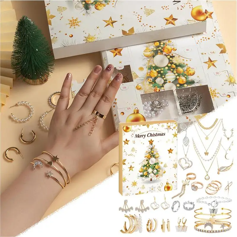 Jewelry Advent Calendar 24 Days christmas Countdown Calendar Trendy Jewelry gift box New Year Xmas Gifts for Girls Navidad Decor